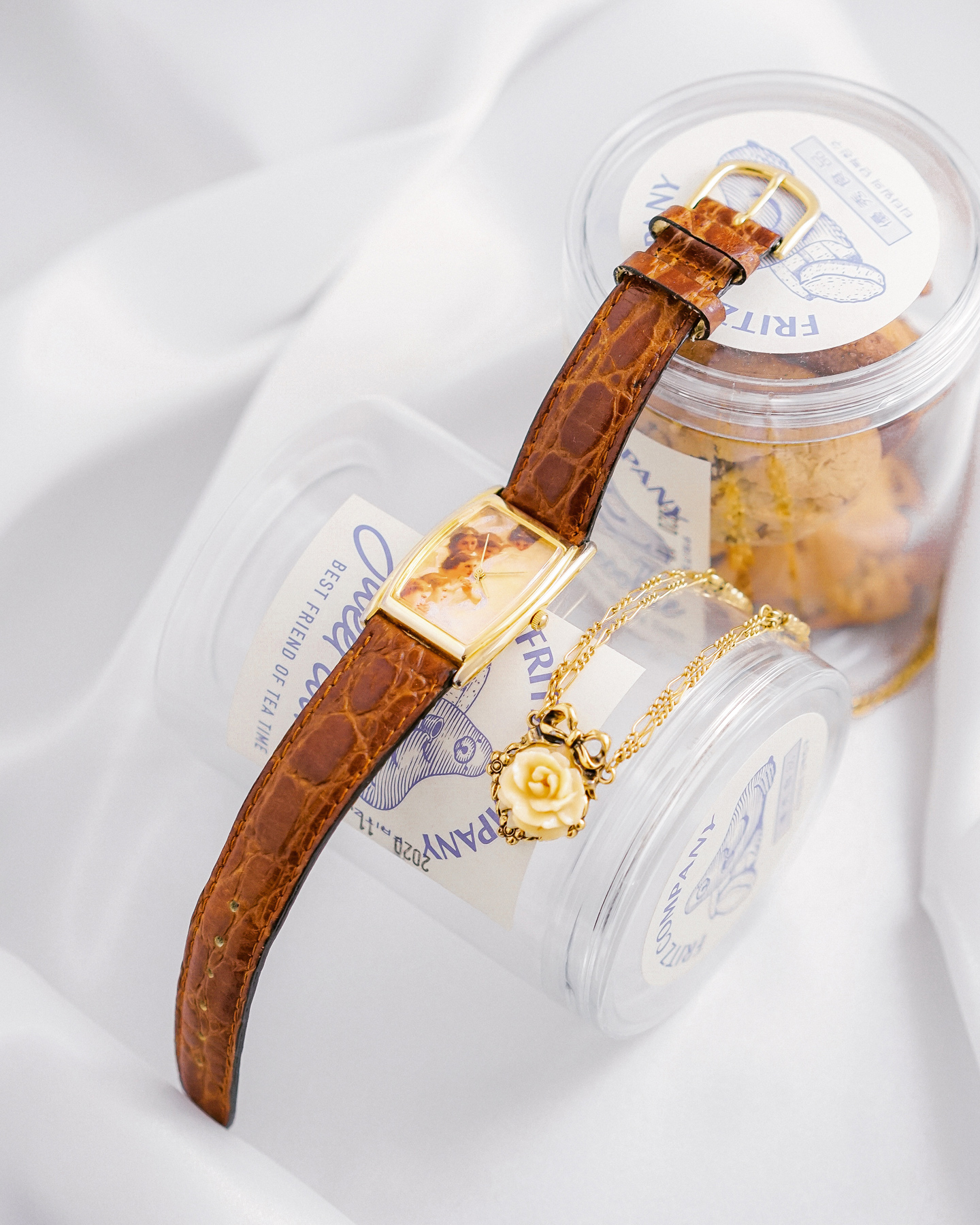 스퀘어 엔젤 레더 워치 - 이미지 2