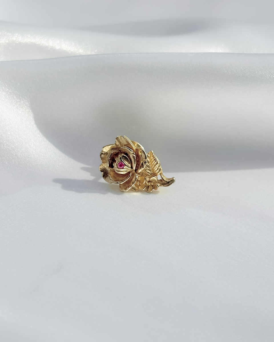 타이니 골드 로즈 브로치