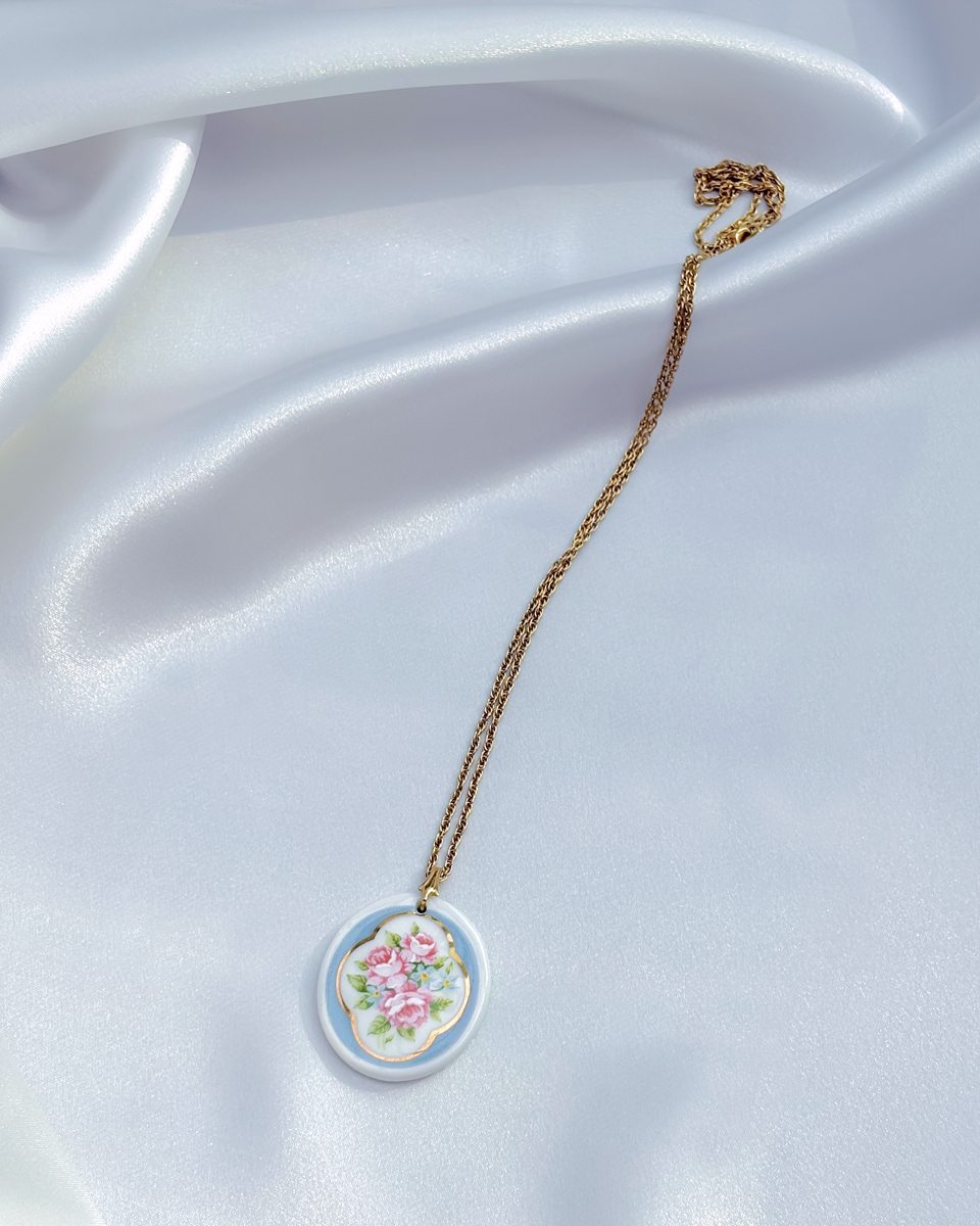 장미와 물망초 포슬린 네크리스 - 이미지 11