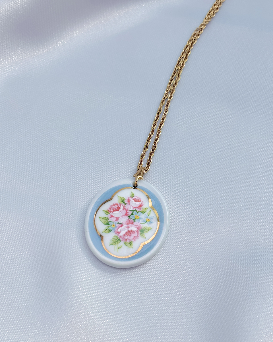 장미와 물망초 포슬린 네크리스 - 이미지 12