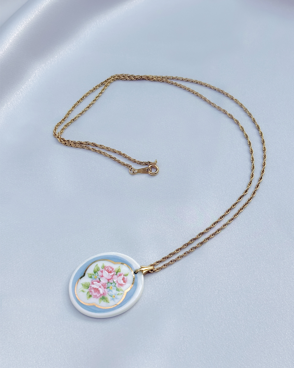 장미와 물망초 포슬린 네크리스 - 이미지 9